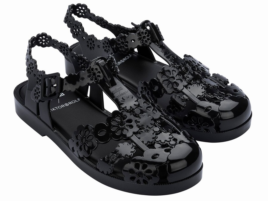Sandalias Melissa Viktor and Rolf Possession Lace Mujer - Negras - Argentina FWM-598460